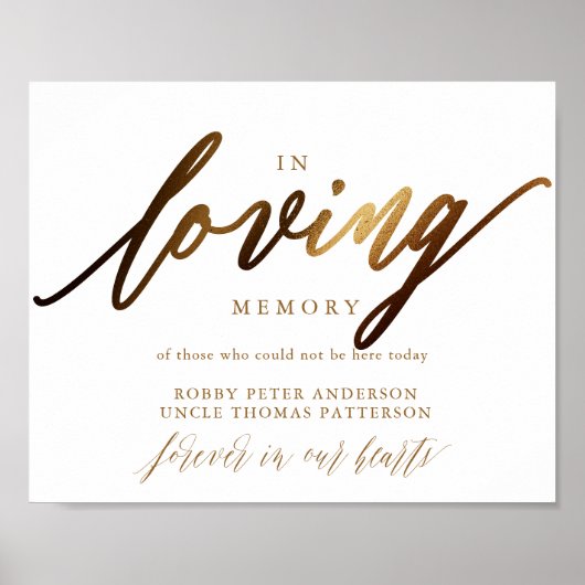 Affiche de typographie de script élégant en or (Devant)