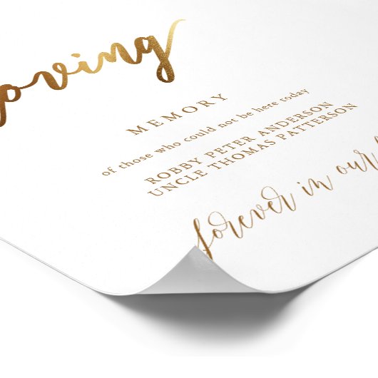 Affiche de typographie de script élégant en or (Coin)