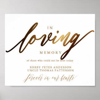 Affiche de typographie de script élégant or