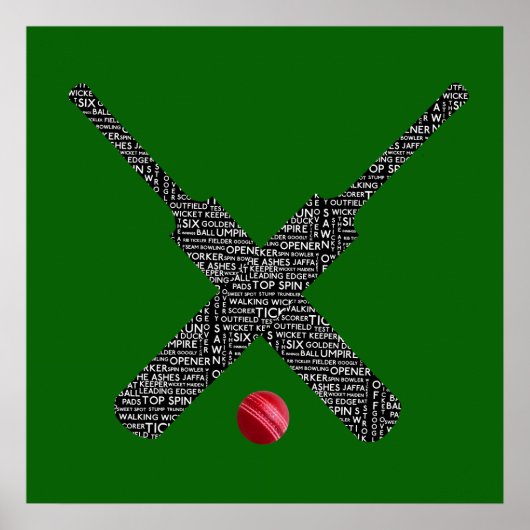 affiche de typographie du cricket (Devant)