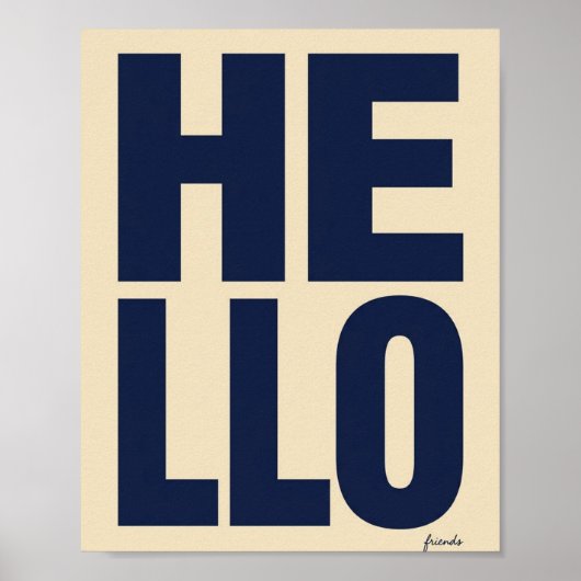 Affiche de typographie gras HELLO moderne (Devant)