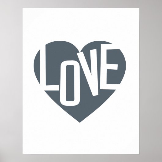 affiche de typographie inspirante du coeur d'amour (Devant)
