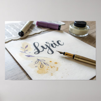 Affiche de typographie minimale de phrase lyrique