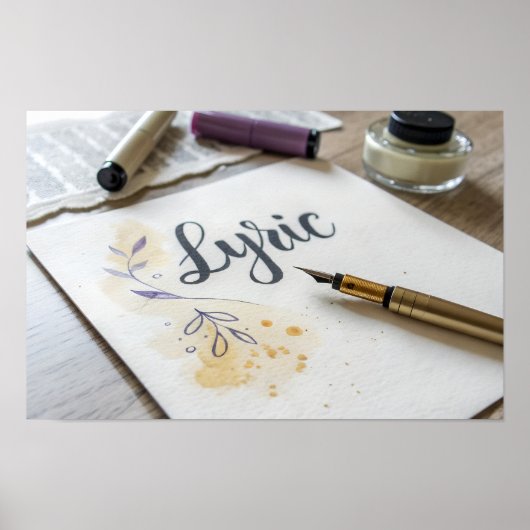 Affiche de typographie minimale de phrase lyrique (Devant)