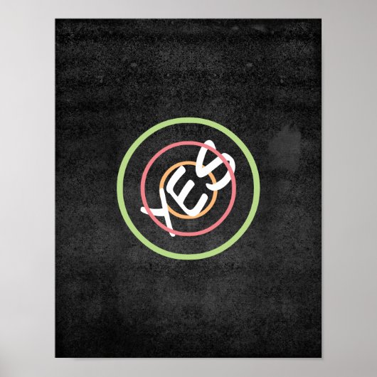 affiche de typographie oui sur le gris charbon (Devant)