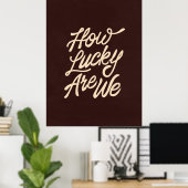 Affiche de typographie rétro "Quelle chance nous a (Bureau à domicile)