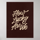 Affiche de typographie rétro "Quelle chance nous a (Devant)