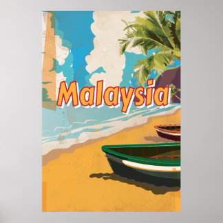 Affiche de vacances à la plage en Malaisie