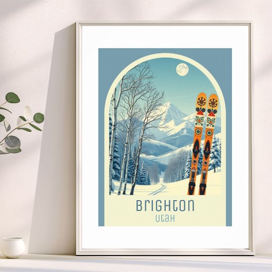Affiche de vacances à la station de ski de Brighto