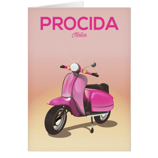 Affiche de vacances à Procida Italie scooter (Devant)