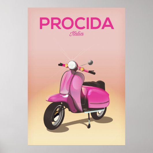 Affiche de vacances à Procida Italie scooter (Devant)