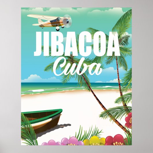 Affiche de vacances de la plage de Jibacoa (Devant)