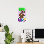 Affiche de vacances de Pâques aux oeufs du Lapin d (Bureau à domicile)
