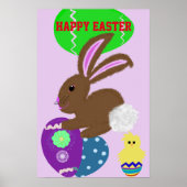 Affiche de vacances de Pâques aux oeufs du Lapin d (Devant)