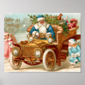 Affiche de vacances de Père Noël et d'anges à l'an (Devant)