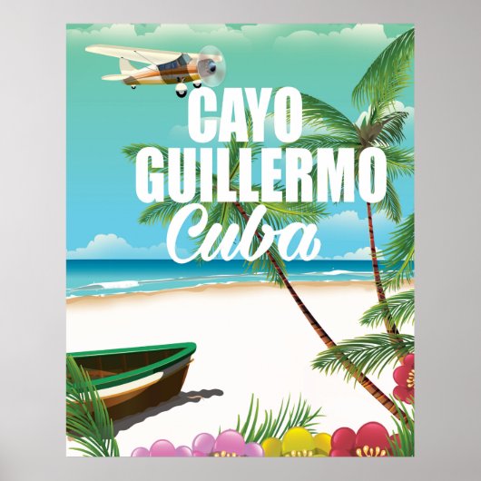 Affiche de vacances de plage à Cayo Guillermo (Devant)