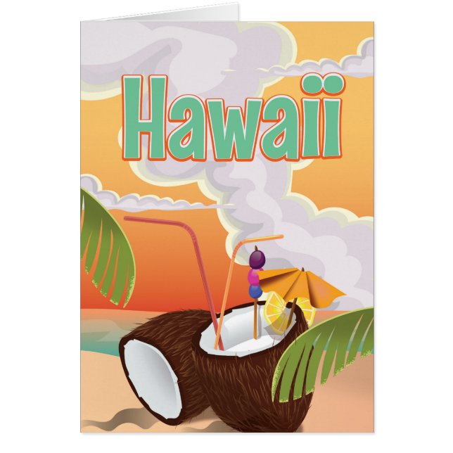 Affiche de vacances de plage à Hawaï (Devant)