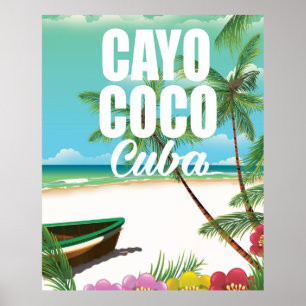 Affiche de vacances de plage cubaines à Cayo Coco