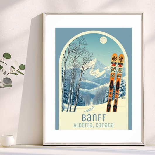 Affiche de vacances de ski à Banff Alberta Canada
