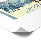 Affiche de vacances de ski à Banff Alberta Canada (Coin)