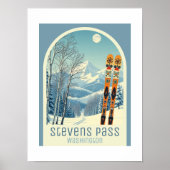 Affiche de vacances de ski à Stevens Pass Washingt (Devant)