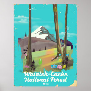 Affiche de vacances de Wasatch Cache National Fore