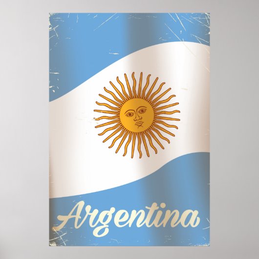 Affiche de vacances du drapeau de l'Argentine (Devant)