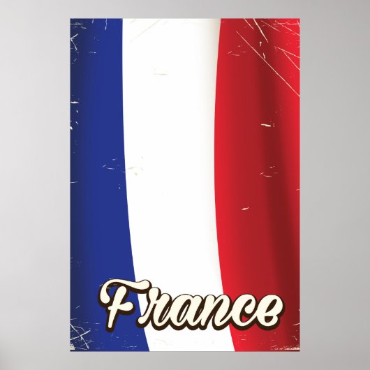 Affiche de vacances du drapeau national de France (Devant)