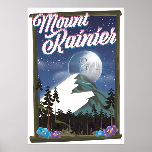 Affiche de vacances du Mont Rainier. (Devant)