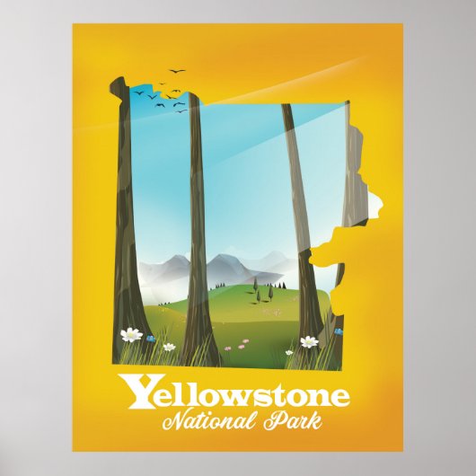 Affiche de vacances du parc national Yellowstone. (Devant)