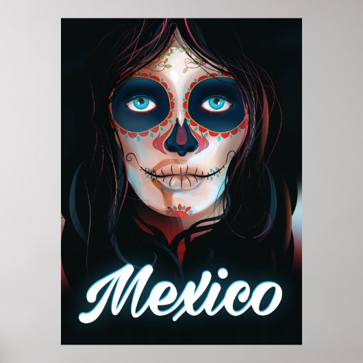 Affiche de vacances Jour des Morts au Mexique (Devant)