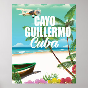 Affiche de vacances sur la plage de Cayo Guillermo