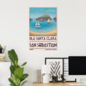 Affiche de vacances sur une île Scène de baie calm (Bureau à domicile)