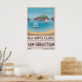Affiche de vacances sur une île Scène de baie calm (Cuisine)