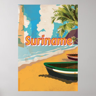 Affiche de vacances vintage au Suriname