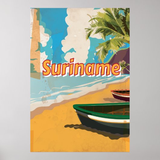 Affiche de vacances vintage au Suriname (Devant)