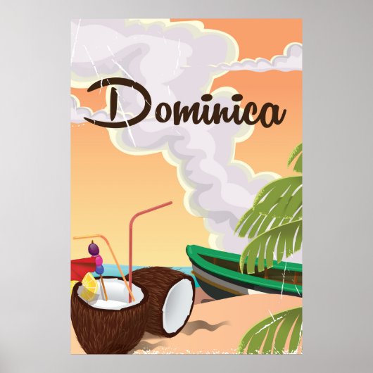 Affiche de vacances vintage de la Dominique (Devant)