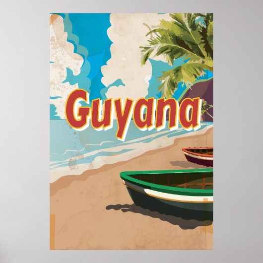Affiche de vacances vintage Guyana (Devant)