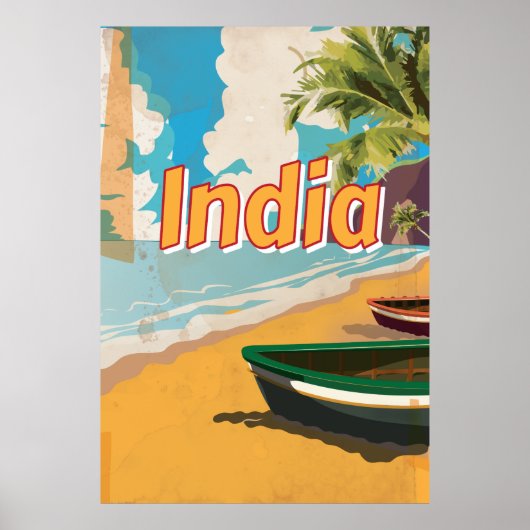 Affiche de vacances vintage Inde (Devant)