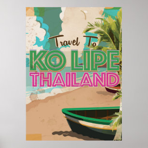 Affiche de vacances vintage Ko Lipe Thaïlande