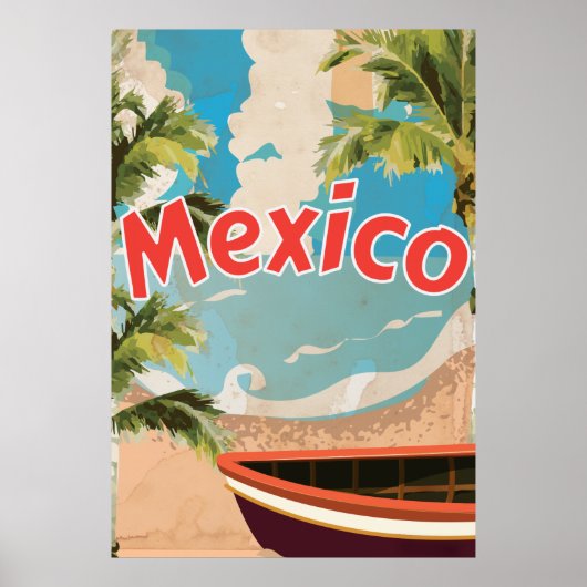 Affiche de vacances vintage Mexique (Devant)