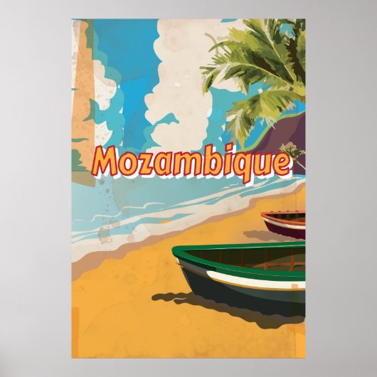 Affiche de vacances vintage Mozambique (Devant)