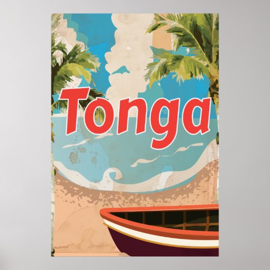 Affiche de vacances vintage Tonga (Devant)