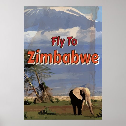 Affiche de vacances vintage Zimbabwe (Devant)