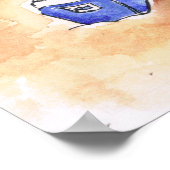 Affiche de vacances vue plage. (Coin)