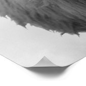 Affiche de vache Highland Écosse nuages noir blanc (Coin)