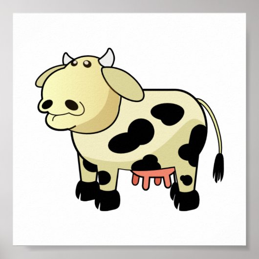 Affiche de vache laitière de dessin animé (Devant)