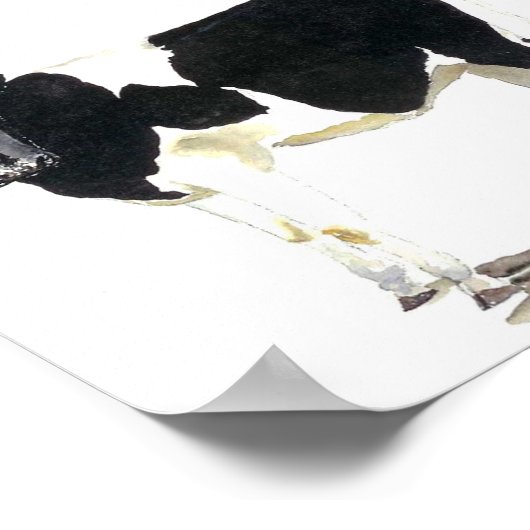 affiche de vache noire et blanche (Coin)