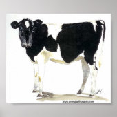 affiche de vache noire et blanche (Devant)