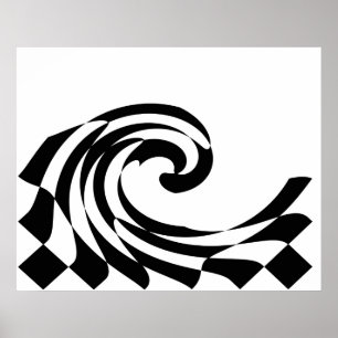 Affiche de vague de damier